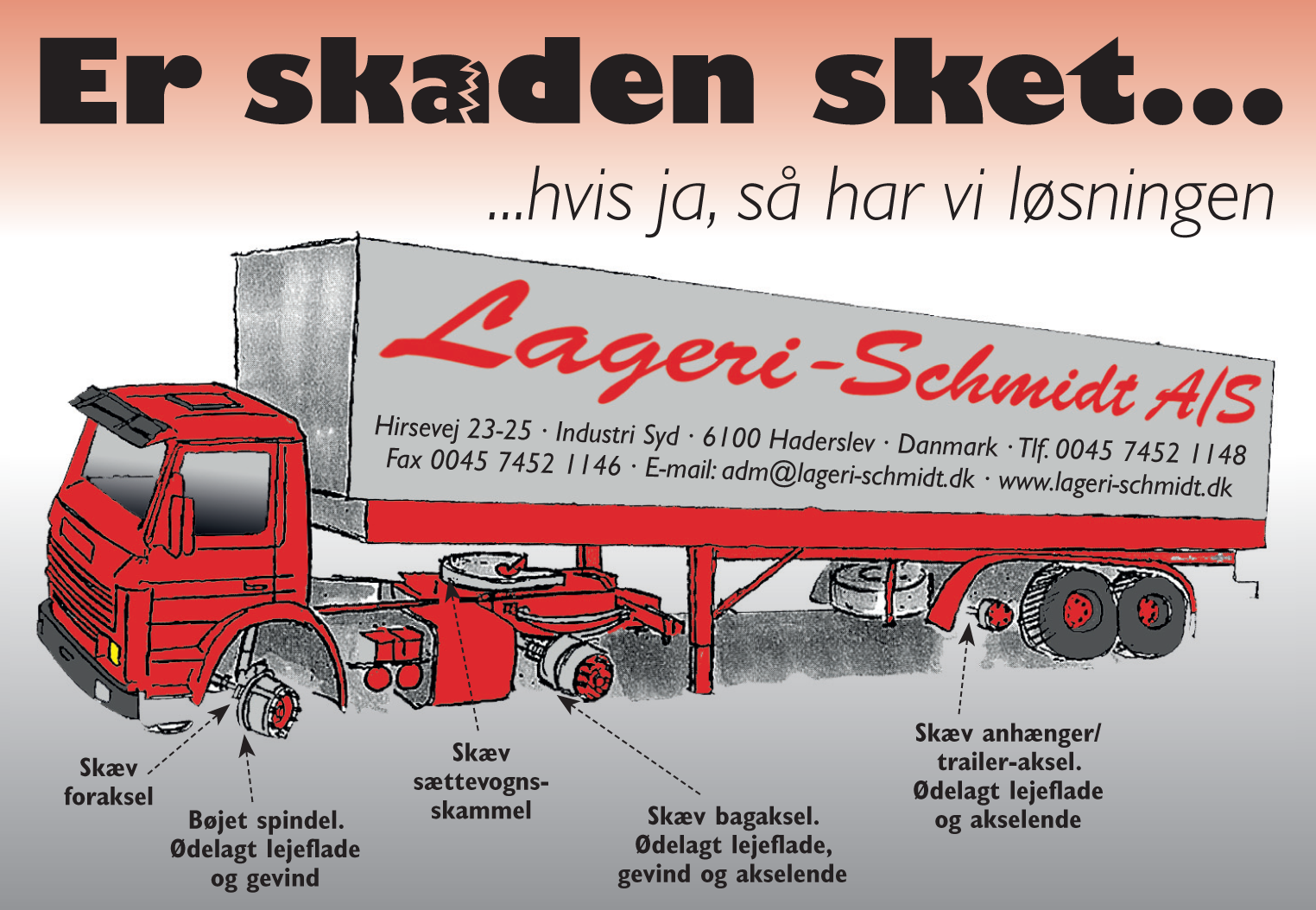 Lageri-schmidt undervognskomponenter